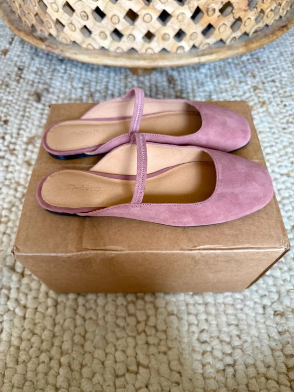 Madewell Greta Ballet Flat Mule in Suede (NWOT) | Withered Rose (size 7.5)
